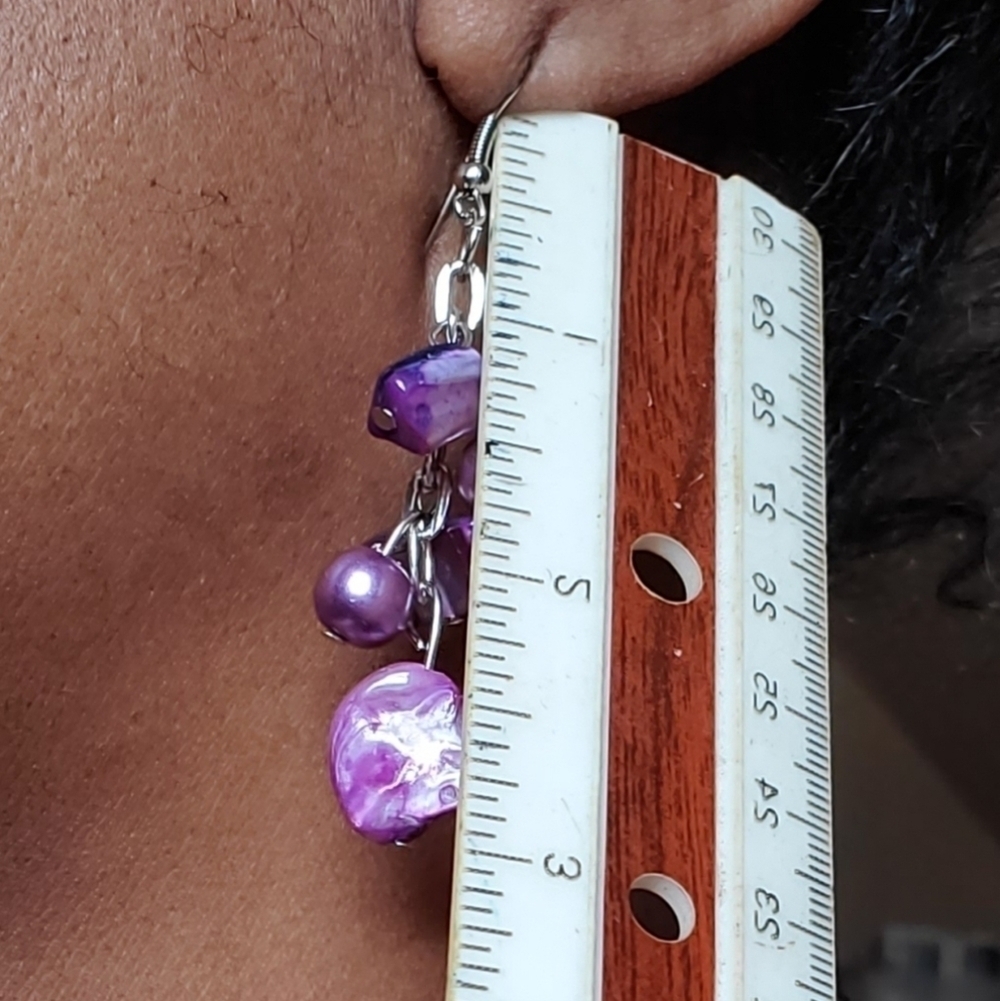 Mother Of Pearl Flower Necklace Earrings Set - Picture 10 of 11